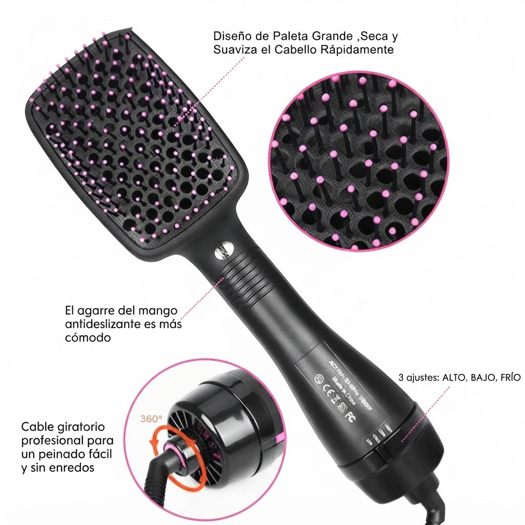 Cepillo Secador de Pelo Iónico de Un Solo Paso